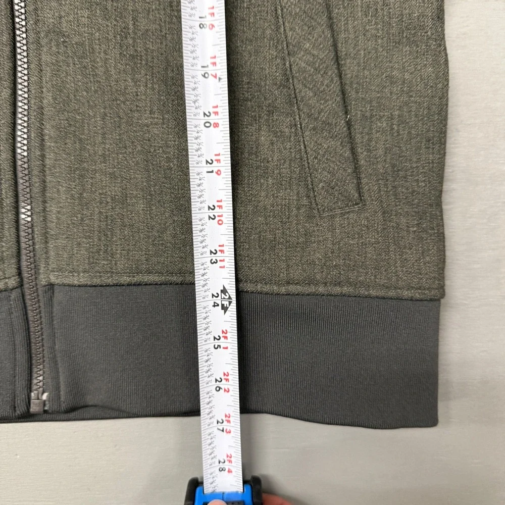 The North Face Full Zip Hoodie Grey Heather‎ Fleece Lined Jacket Small Mens